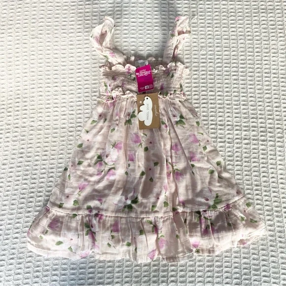 Angel Dear southern magnolias smocked ruffle sundress pink size 3T NWT - Picture 1 of 7